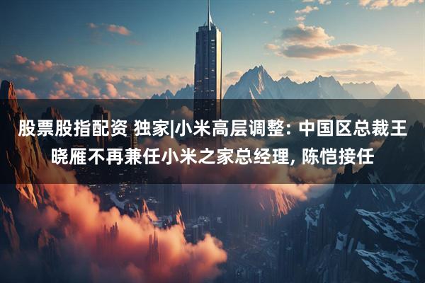 股票股指配资 独家|小米高层调整: 中国区总裁王晓雁不再兼任小米之家总经理, 陈恺接任